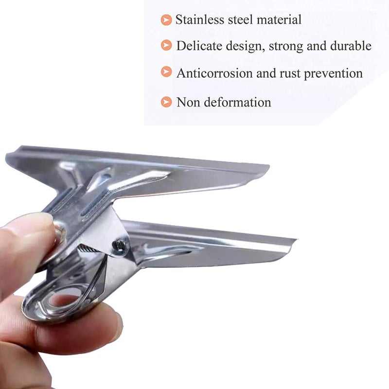 ZLYY Bulldog Clips,40PCS 2 inches Hinge Clips,Stainless Steel Binder Clips for Documents, Files, Pictures, Home Office Supplies, Silver - Image 4